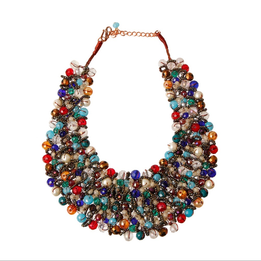 Statement Bib Necklace-Multicolor